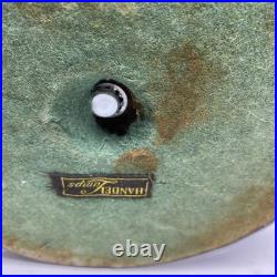 Beautiful Bronze & Slag Glass Antique Handel Desk Lamp Sunset Forest 15.5