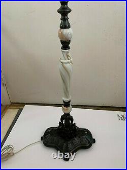 Beautiful Restored Slag Glass and Cast Iron Floor Lamp