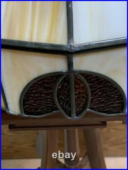 Beautiful Vintage Slag Glass Hanging Lamp