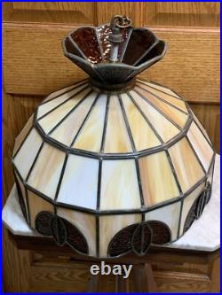 Beautiful Vintage Slag Glass Hanging Lamp