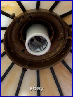 Beautiful Vintage Slag Glass Hanging Lamp