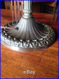 Best Curved Slag Glass Table Lamp Fancy Filigree Great Shape Parker Gorham