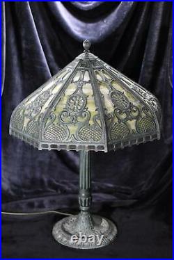 Best of the Best MILLER Green Slag Glass Lamp c. 1920