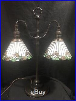 Bigelow Kennard Lamp, Slag Glass, Leaded Shade, Arts Crafts, Handel Lamp Era