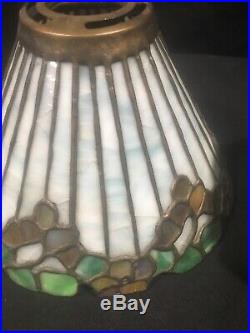 Bigelow Kennard Lamp, Slag Glass, Leaded Shade, Arts Crafts, Handel Lamp Era