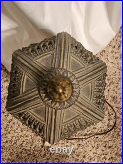 Boudoir Slag 6 Panel Caramel And Blue Glass Table Lamp Boudoir Slag 6 Panel Caramel And Blue Glass Table Lamp