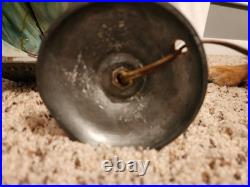 Boudoir Slag 6 Panel Caramel And Blue Glass Table Lamp