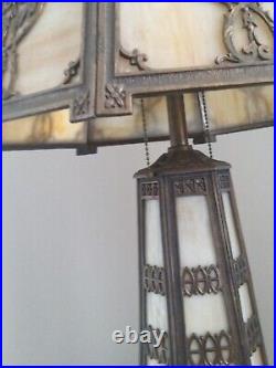 Bradley And Hubbard Lighthouse Slag Glass Table Lamp