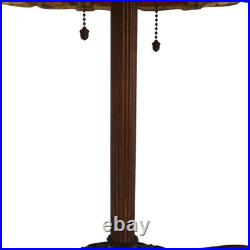 Bradley & Hubbard 8-Panel 2-Tone Arts & Crafts Slag Glass Lamp Table C1920
