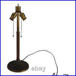 Bradley & Hubbard 8-Panel 2-Tone Arts & Crafts Slag Glass Lamp Table C1920