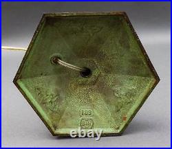 Bradley & Hubbard Antique Vintage Arts And Crafts Leaded Slag Glass Table Lamp