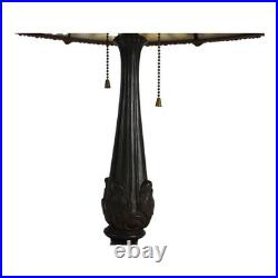 Bradley & Hubbard Arts & Crafts 6 Panel Slag Glass Table Lamp c1920