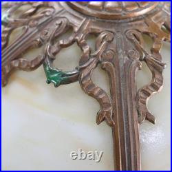 Bradley & Hubbard Arts & Crafts 6 Panel Slag Glass Table Lamp c1920