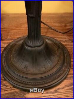 Bradley Hubbard Arts Crafts Antique Vintage Slag Glass Victorian Handel Era Lamp