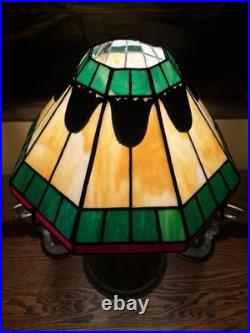 Bradley Hubbard Arts Crafts Leaded Vintage Slag Glass Antique Lamp Handel Era