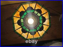 Bradley Hubbard Arts Crafts Leaded Vintage Slag Glass Antique Lamp Handel Era