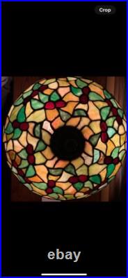 Bradley Hubbard Arts Crafts Leaded Vintage Slag Glass Antique Lamp Handel Era