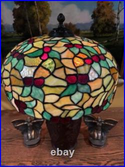 Bradley Hubbard Arts Crafts Leaded Vintage Slag Glass Antique Lamp Handel Era