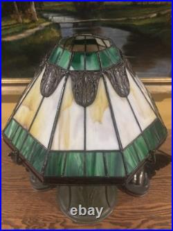 Bradley Hubbard Arts Crafts Leaded Vintage Slag Glass Antique Lamp Handel Era