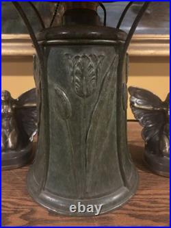 Bradley Hubbard Arts Crafts Leaded Vintage Slag Glass Antique Lamp Handel Era