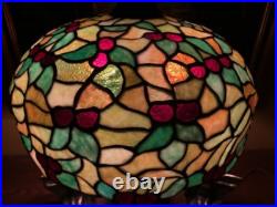 Bradley Hubbard Arts Crafts Leaded Vintage Slag Glass Antique Lamp Handel Era