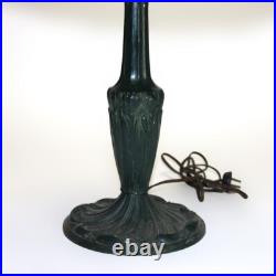 Bradley & Hubbard Arts & Crafts Two-Tone Slag Glass Table Lamp with Church Scene