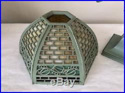 Bradley & Hubbard B&H Mission Arts Crafts Slag Glass Wall Sconce Antique Lamp