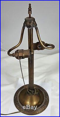 Bradley & Hubbard Brass Lamp Base for Slag Glass Shade