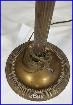 Bradley & Hubbard Brass Lamp Base for Slag Glass Shade