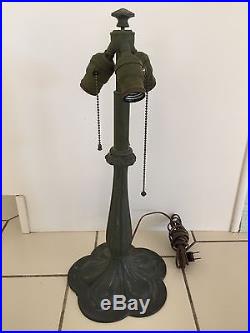 Bradley & Hubbard Co. Slag Glass Desk Lamp Art Nouveau Cast Iron Handel Era