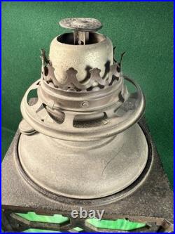 Bradley & Hubbard Lantern Cast Iron Green Slag Glass