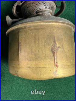 Bradley & Hubbard Lantern Cast Iron Green Slag Glass