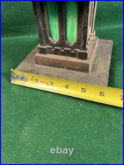 Bradley & Hubbard Lantern Cast Iron Green Slag Glass