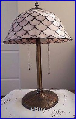 Bradley Hubbard Leaded Slag Glass Table Lamp B&H 260