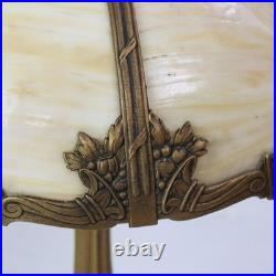 Bradley & Hubbard School Arts & Crafts 6 Panel Slag Glass Lamp c1920