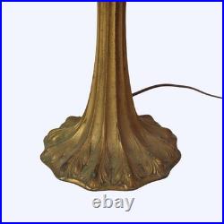 Bradley & Hubbard School Arts & Crafts 6 Panel Slag Glass Lamp c1920