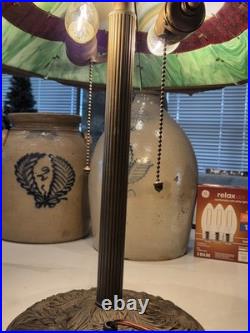 Bradley Hubbard Slag Glass Antique Vintage Art Nouveau Lamp Handel Era