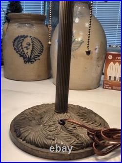 Bradley Hubbard Slag Glass Antique Vintage Art Nouveau Lamp Handel Era