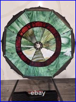 Bradley Hubbard Slag Glass Antique Vintage Art Nouveau Lamp Handel Era
