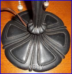 Bradley & Hubbard Slag Glass Arts & Crafts Lamp Vintage