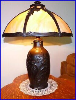 Bradley & Hubbard Slag Glass Table Lamp Miller Rainaud Pittsburgh Handel