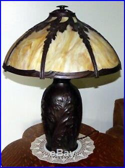 Bradley & Hubbard Slag Glass Table Lamp Miller Rainaud Pittsburgh Handel