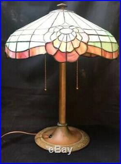 Bradley Hubbard Victorian Slag Glass Antique Lamp Handel Era
