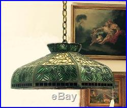 Bradley and Hubbard slag glass pendant lamp c1900