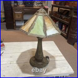 Bradley and hubbard slag glass lamp
