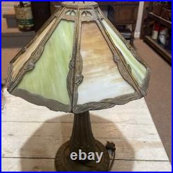 Bradley and hubbard slag glass lamp