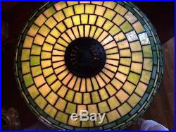 Bradley hubbard antique slag glass arts crafts mission handel era desk lamp nr