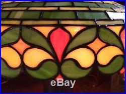 Bradley hubbard antique slag glass arts crafts mission handel era desk lamp nr