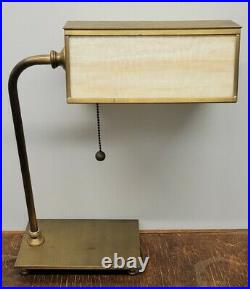 Brass and slag glass table lamp 1960s