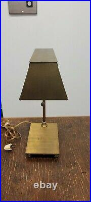 Brass and slag glass table lamp 1960s